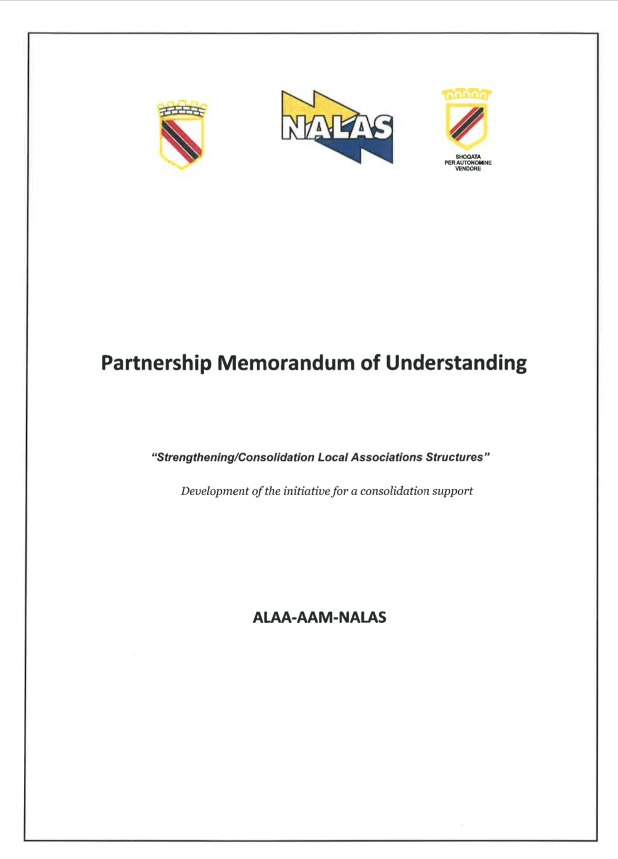 ALAA-AAM-NALAS: Partnership Memorandum of Understanding